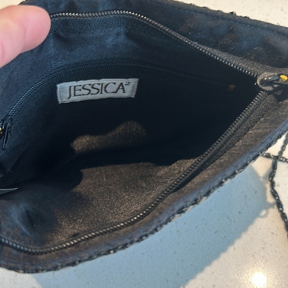 Black Metal Mesh Clutch Crossbody Purse Retro Vintage Style Evening Party Bag - Picture 8 of 14